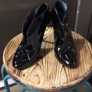 Beverly Feldman Black Patent Booties